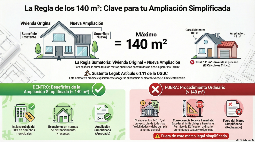 limite 140 m2 Artículo 166 LGUC