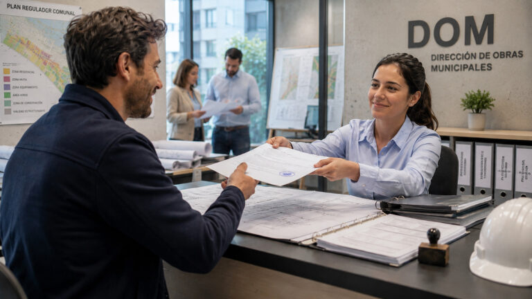 Propietario recibiendo comprobante de archivo de la declaración jurada de inicio de obras en una DOM