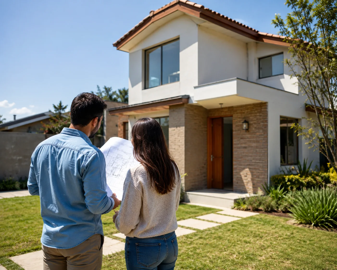 Propietarios evaluando una vivienda
