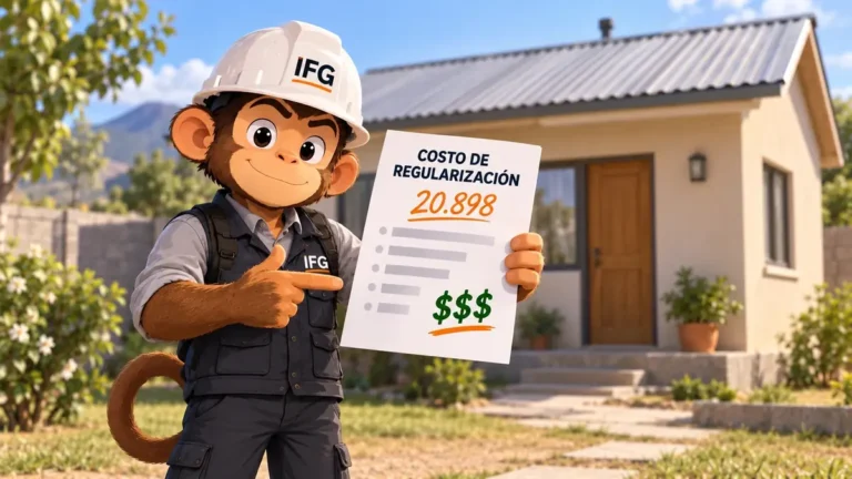 Mono IFG mostrando el costo de regularización de una vivienda por la Ley 20.898.